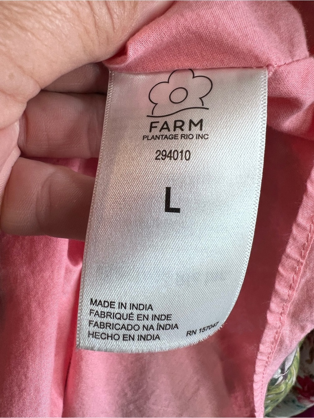 FARM RIO Pink Cocoa Forest Botanical Resortwear Tiered Maxi Dress, L - Picture 12 of 13